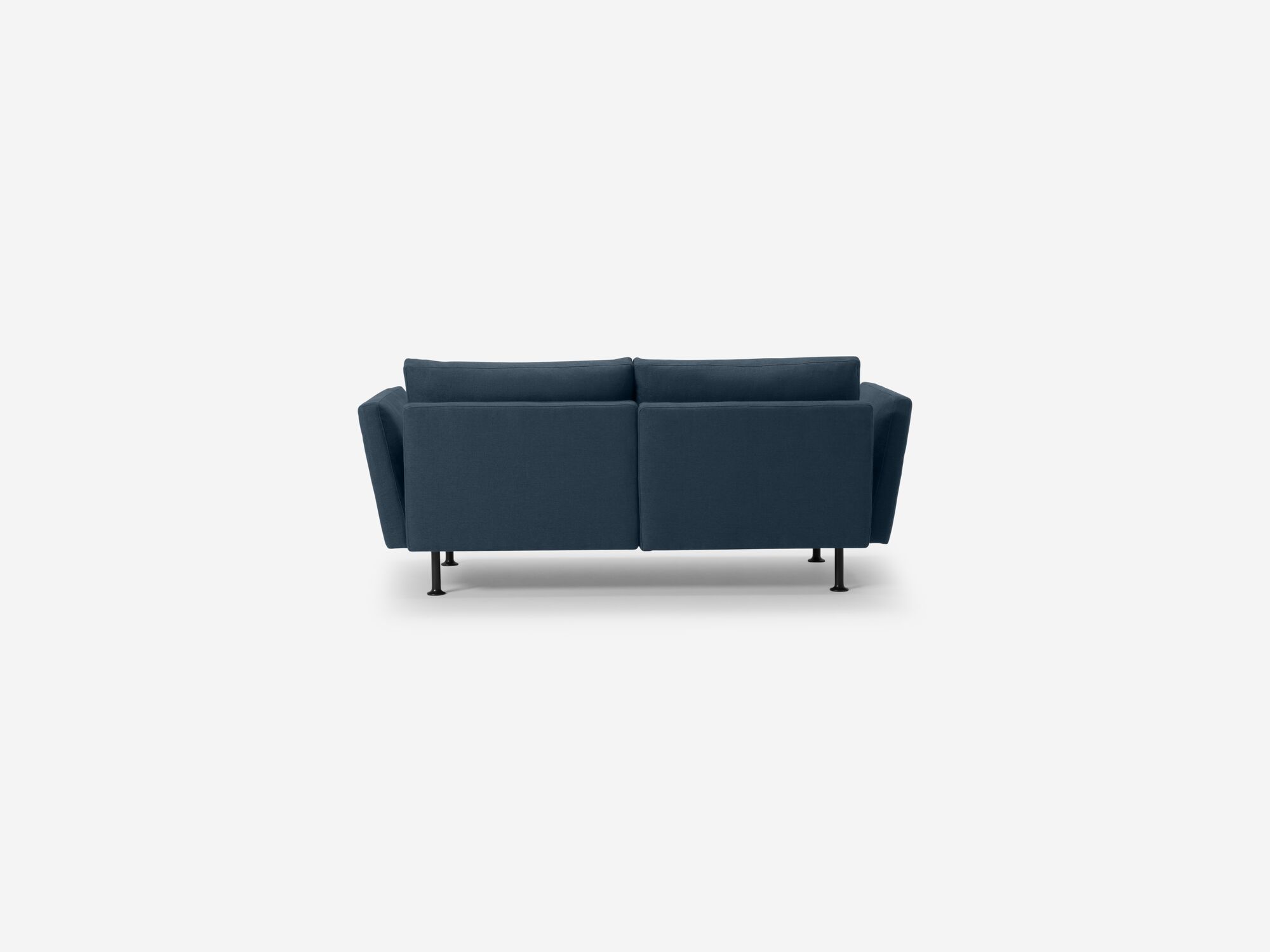 Blue modern loveseat back view
